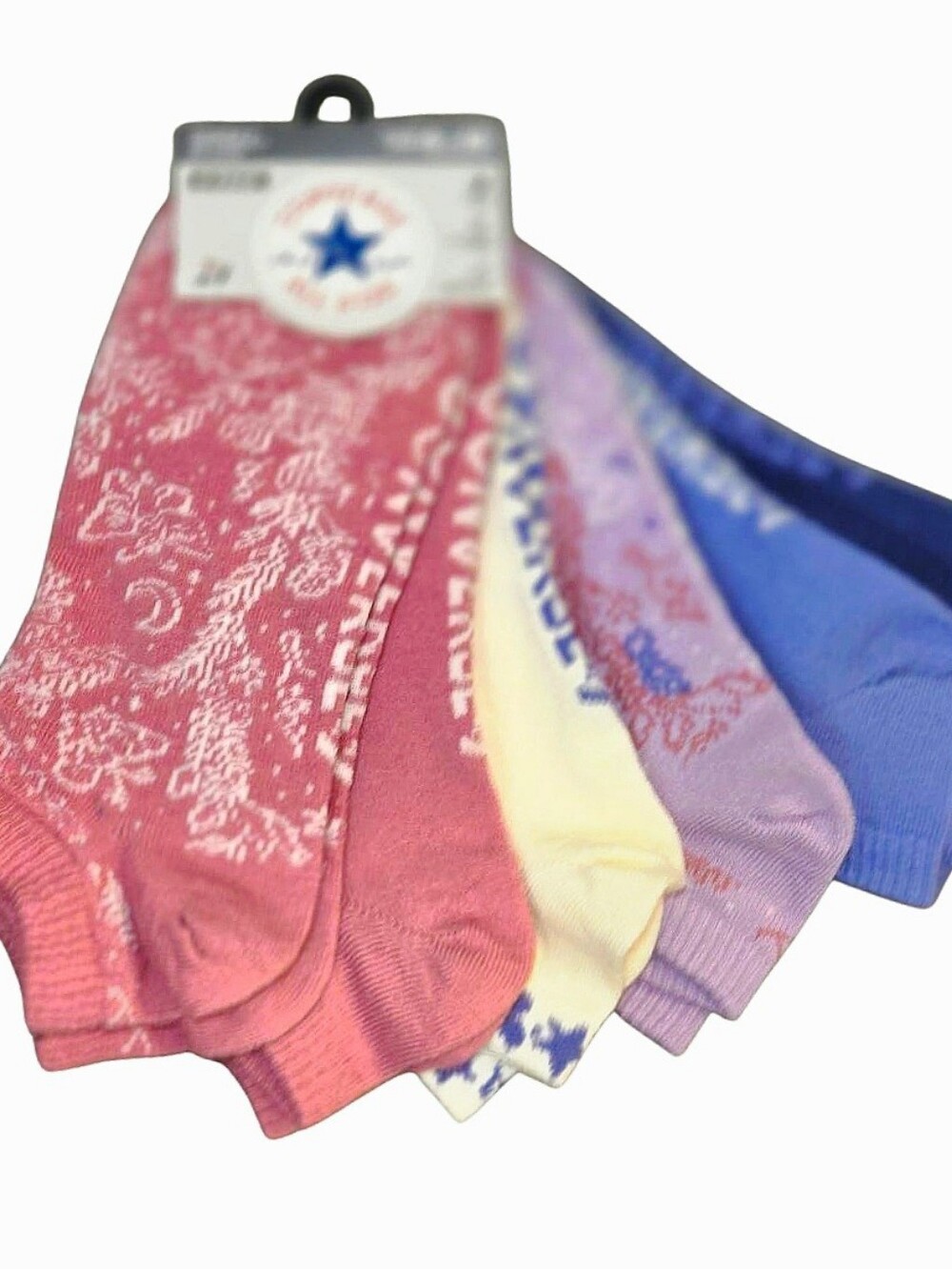 Converse 6-PK Butterfly Print/Solid Lightweight No-Show Socks